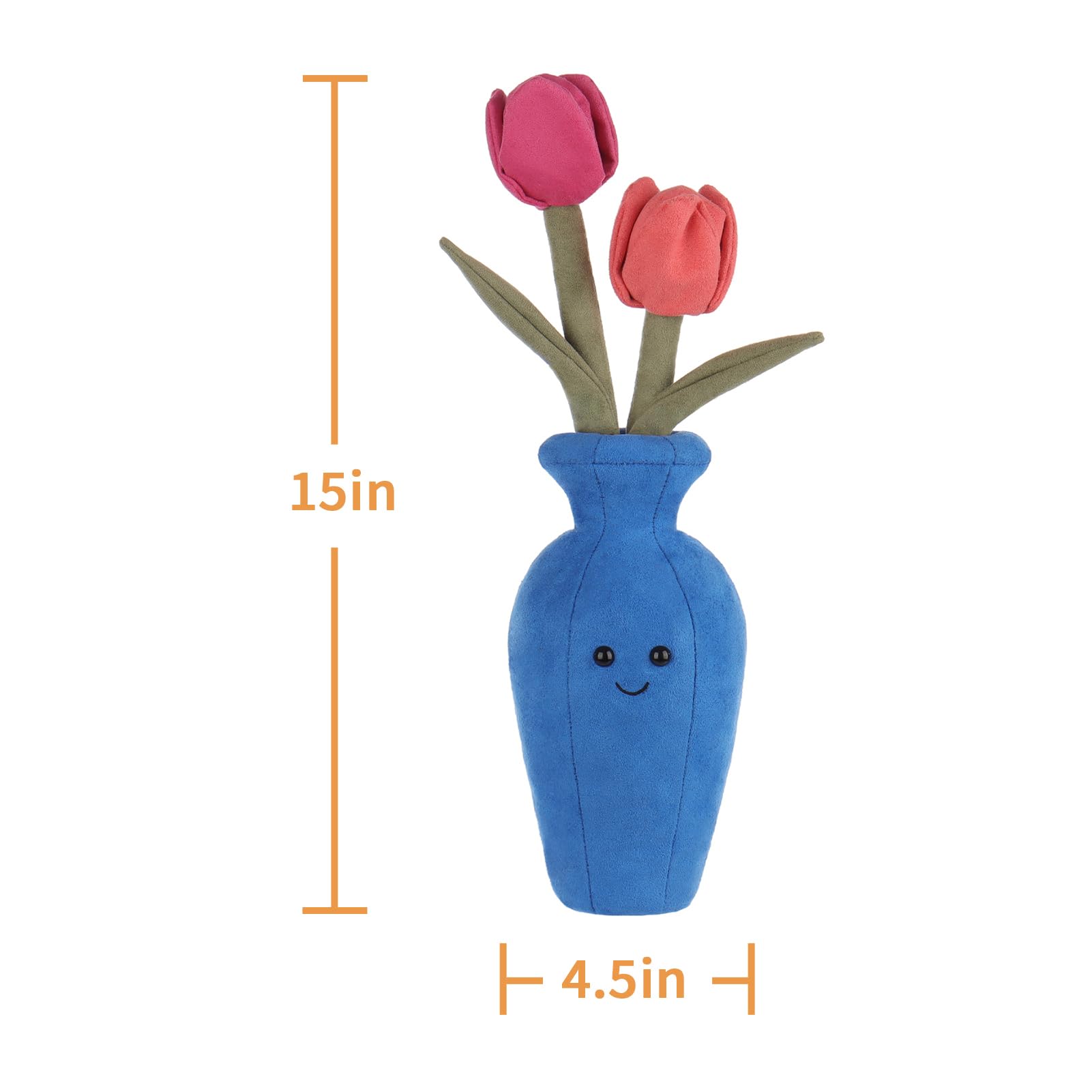 Amazon.com: Apricot Lamb Potted Flower Plush Tulips Vase Plant